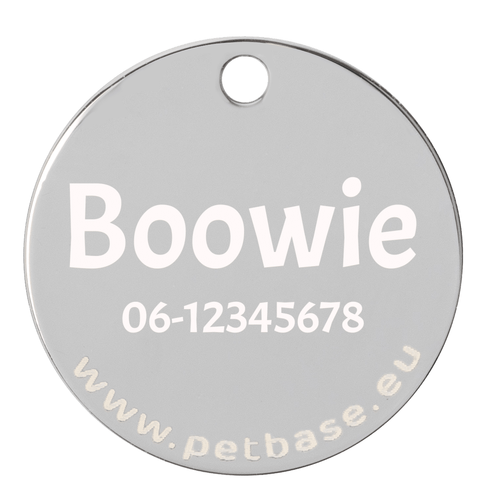 PetBase penning concept Boowie met naam en telefoonnummer